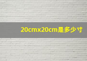 20cmx20cm是多少寸