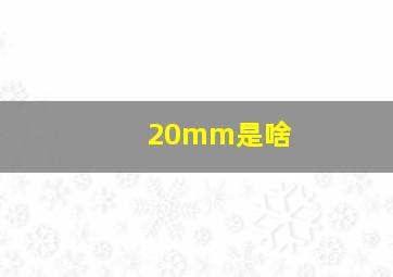 20mm是啥