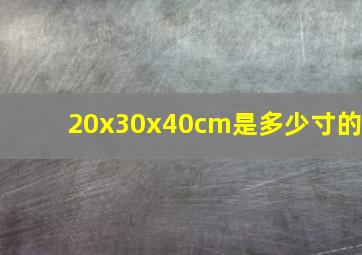 20x30x40cm是多少寸的