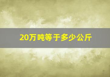 20万吨等于多少公斤