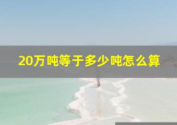 20万吨等于多少吨怎么算