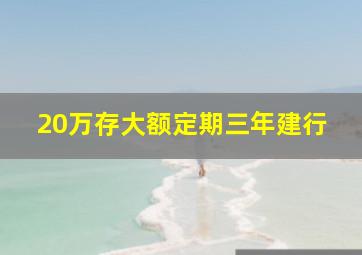 20万存大额定期三年建行