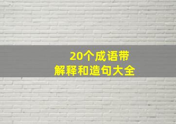 20个成语带解释和造句大全