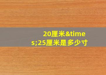 20厘米×25厘米是多少寸