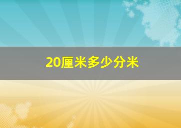 20厘米多少分米