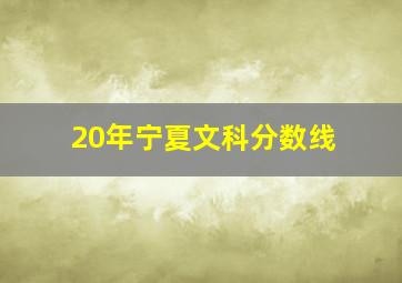 20年宁夏文科分数线