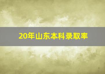 20年山东本科录取率