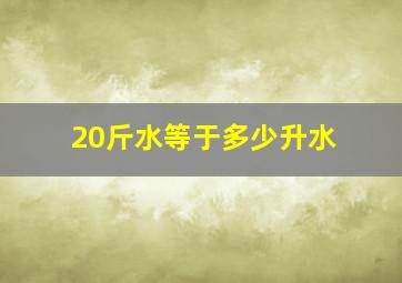 20斤水等于多少升水