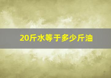 20斤水等于多少斤油