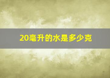 20毫升的水是多少克