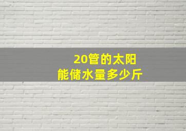 20管的太阳能储水量多少斤