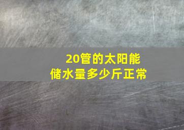 20管的太阳能储水量多少斤正常