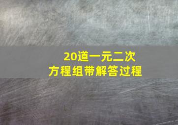 20道一元二次方程组带解答过程