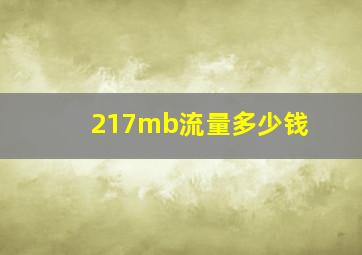 217mb流量多少钱