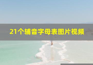 21个辅音字母表图片视频