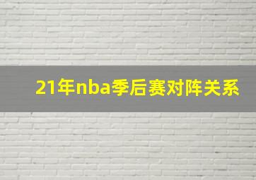 21年nba季后赛对阵关系