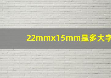 22mmx15mm是多大字