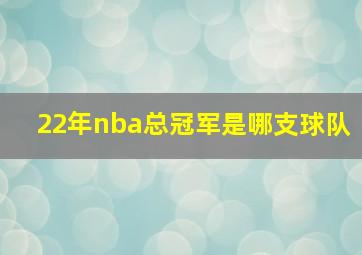 22年nba总冠军是哪支球队