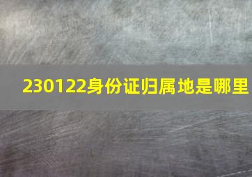 230122身份证归属地是哪里