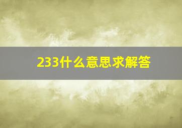 233什么意思求解答