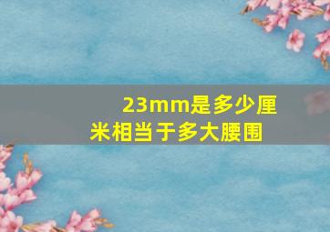 23mm是多少厘米相当于多大腰围