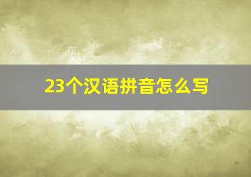 23个汉语拼音怎么写