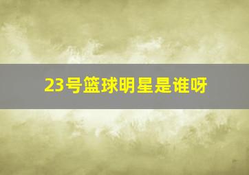 23号篮球明星是谁呀