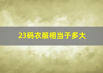 23码衣服相当于多大