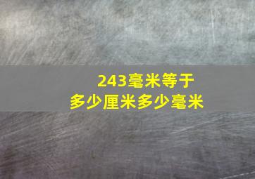 243毫米等于多少厘米多少毫米