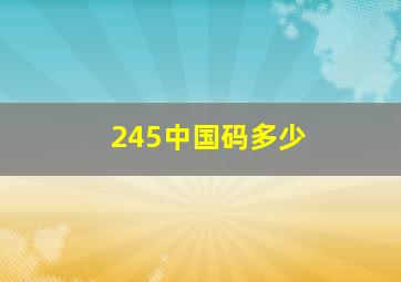 245中国码多少