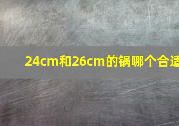 24cm和26cm的锅哪个合适