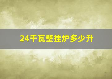 24千瓦壁挂炉多少升