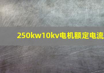 250kw10kv电机额定电流