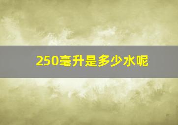 250毫升是多少水呢