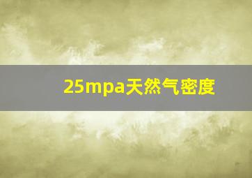 25mpa天然气密度