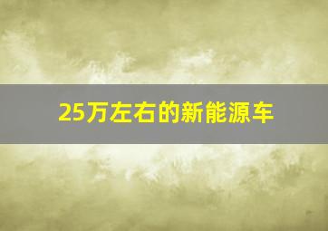 25万左右的新能源车