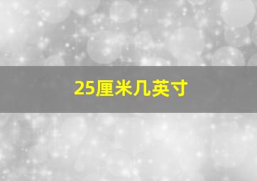 25厘米几英寸