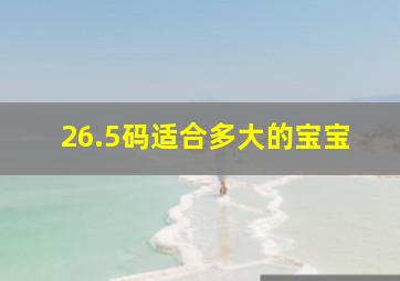 26.5码适合多大的宝宝