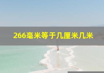 266毫米等于几厘米几米