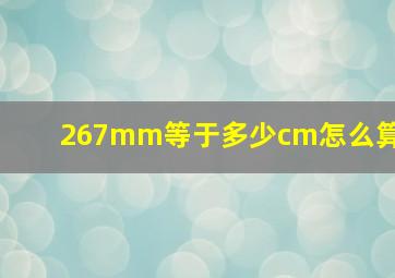 267mm等于多少cm怎么算