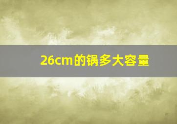 26cm的锅多大容量