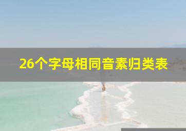 26个字母相同音素归类表