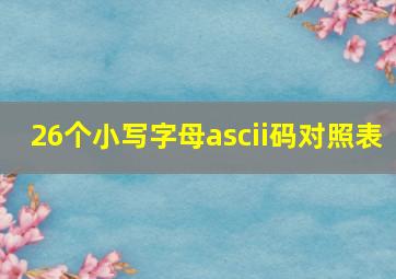 26个小写字母ascii码对照表