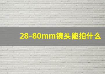 28-80mm镜头能拍什么