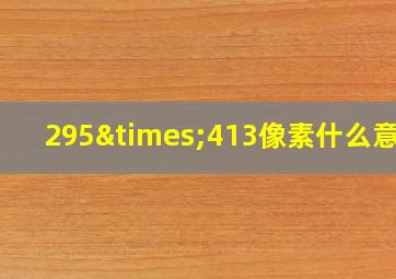 295×413像素什么意思