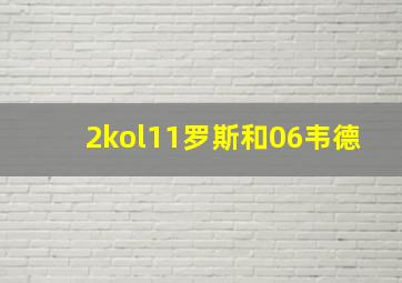 2kol11罗斯和06韦德