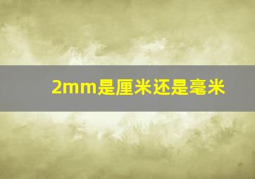 2mm是厘米还是毫米