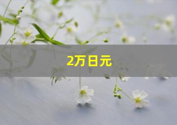 2万日元