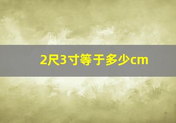 2尺3寸等于多少cm