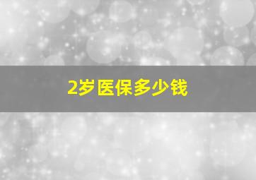 2岁医保多少钱